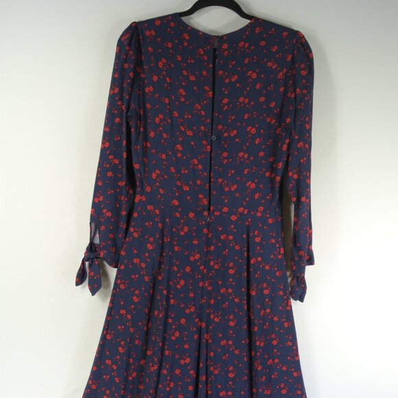 NEW Reformation Zelda Anaheim Poppy Midi Long Sleeve Slit Dress size 8 #1539 - Picture 8 of 13